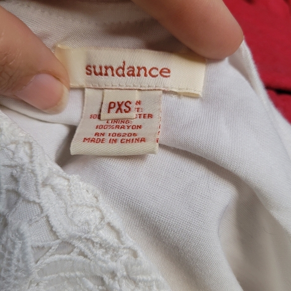 Sundance White Asymmetrical Embellished Blouse - Picture 6 of 7